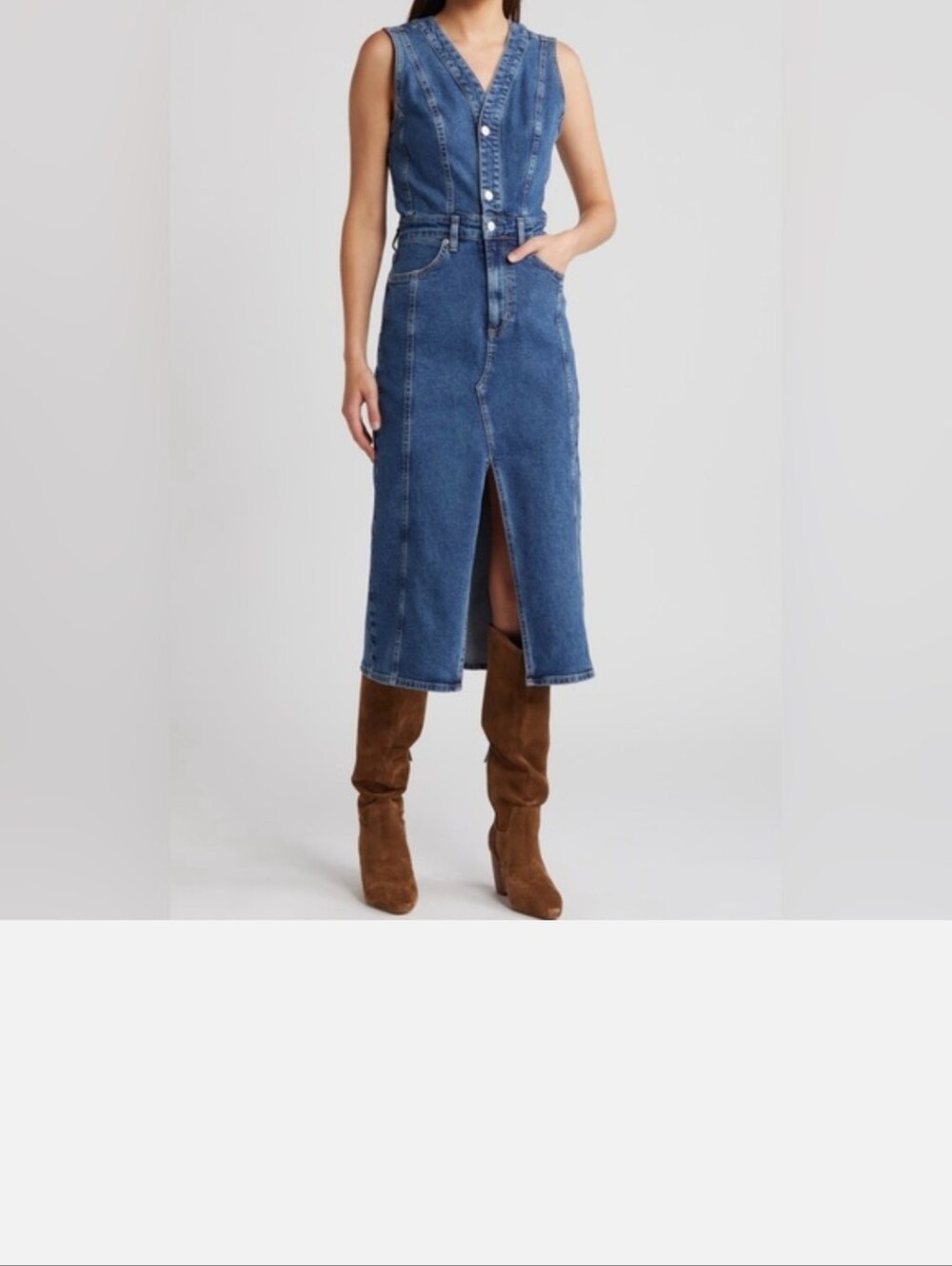 Rails Westwood Blue Stone Denim Midi Dress